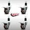 Service Caster 3'' SS Maroon Poly Swivel 1-1/2'' Expanding Stem Caster Set Total Lock Brake, 4PK SCC-SSEXTTL20S314-PPUB-MRN-112-4 - alternate 4